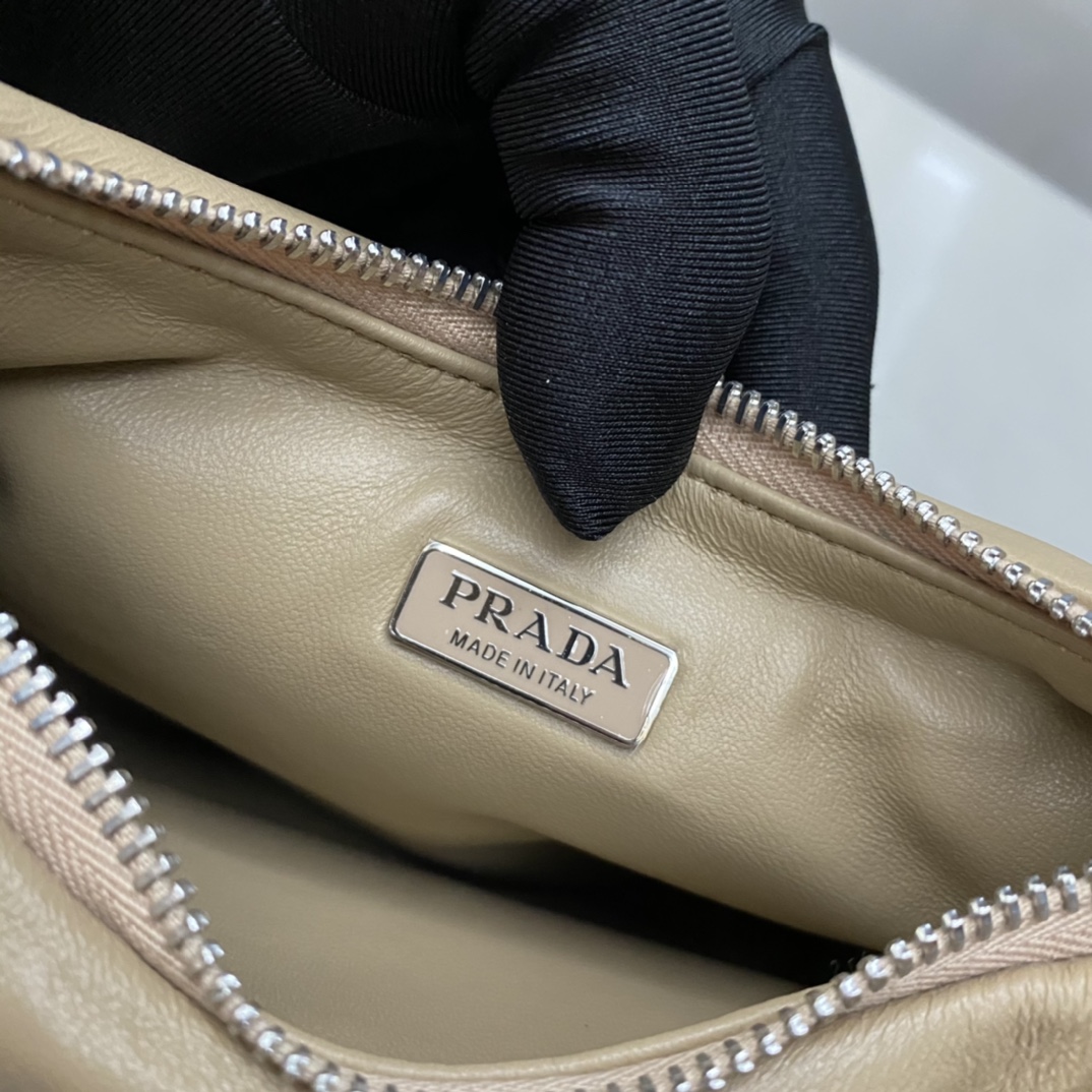 Prada Padded Nappa Leather Re Edition 2005 Shoulder Bag Cameo Beige 1BH204